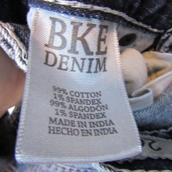 BKE Denim Jeans Aiden Distressed Bootcut Slim-fit Blue Grunge Women's 26 Short - Picture 7 of 7